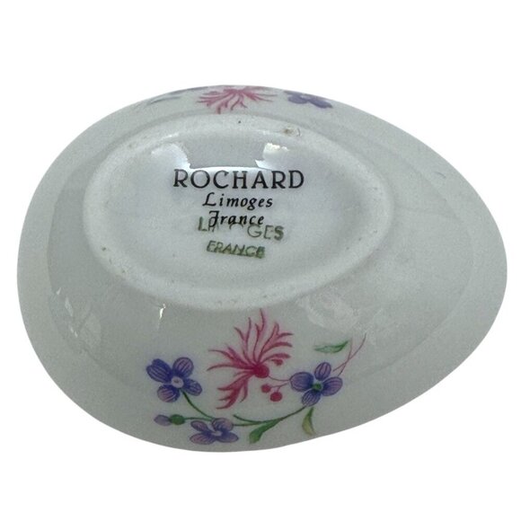 ROCHARD Limoges Trinket Box Floral Egg Shape Porcelain France Daisy Flower - Picture 4 of 8